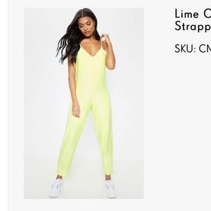 Lime oversized strappy jumpsuit